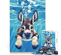 Underwater Donkey Illustration for Adults 1000 Piece Puzzle Mental Focus Pleasant Downtime Snug Fit Festive Surprise (38x26cm)