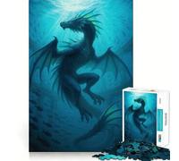 Underwater Dragon in Ruins 1000 Piece Jigsaw Puzzles Mind Challenge Toy High Precision Die Cut Amusing Challenge for Waiting Time (38x52cm)