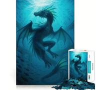 Underwater Dragon in Ruins Jigsaw for Teenagers 1000 Pieces Mind Boost Fun Clean Cut Sturdy Components Heartwarming Gathering Activity (50x75cm)