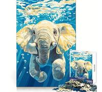 Underwater Elephant Illustration Puzzles for Adults 1000 Piece Cognitive Boost Leisure Activity Nice Gift (50x75cm)