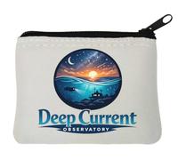 Underwater Exploration at Twilight Observatory Neoprene Coin Purse Pouch 10x11cm White