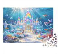 Underwater Fantasy Castle 1000 Piece Jigsaw Puzzle Paper for Adults Ocean Fairy World Jigsaw Puzzle for Adults Relaxation Focus Home Decor Gift Family Time 52x38cm/1000pcs