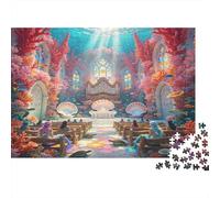 Underwater Fantasy Cathedral 1000 Piece Jigsaw Puzzle for Adults Paper Puzzle Game Oceanic Church Scene Relaxation Home Gift Focus Family 70x50cm/1000pcs 70x50cm/1000pcs