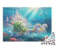 Underwater Fantasy Palace Jigsaw Puzzle for Adults 1000 Piece Jigsaw Puzzle Paper Puzzle Game Ocean Dream Relaxing Gift Home Decor Focus 52x38cm/1000pcs