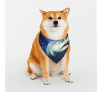 Underwater Fish Dog Bandanas Small Adjustable Dog Scarf Triangle Bibs Double Reversible Kerchief Scarf Washable Daily Handkerchief for Medium Large Dog Puppy Cat Gift