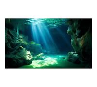 Underwater Fish Tank Background Under The Sea Cave Style Aquarium Background Ocean Floor Cave Sunlight Fish Tank Backdrop Tropical Fish Aquarium Terrarium Background Decorations 24x12in