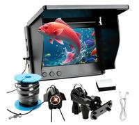 Underwater Fishing Camera, 4.3 Inch IPS Display and 30M Cable, Night vision infrared lamp, 220° Wide Angle, Waterproof Fish Finder Video Camera for Ice River and Boat Kayak Fishing (30M)