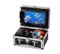 Underwater Fishing Camera, Fish Finder Kit 7 Inch Color Monitor Underwater 12pcs IR Fishing Camera 15M 30M 50M Cable Aluminum Carry Case Waterproof for Ice Lake Sea Boat Kayak Fishing(B IR 15M)