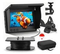 Underwater Fishing Camera, Portable Fish Finder Camera Waterproof with 4.3 Inch IPS HD Display 6 LED IR Infrared Lights and 30M Cable, 220° Wide Angle Night Vision for Ice, River, Boat Fishing