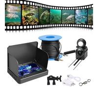 Underwater Fishing Camera, Portable Ips Display Fish Finder Camera with 4.3in Screen, 220° Wide Angle Night Vision, Visible Fish Finder for Ice, River and Boat Fishing (5 inches, 20m cable)