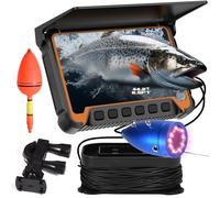 Underwater Fishing Camera w/Temp Depth Sensor,7" HD Fish Finder Camera 100ft Long Cable IR LED Night Vision Wide Angle Lens Line Camera for Kayak Lake Boat Ice Fishing Portable Fish Finder