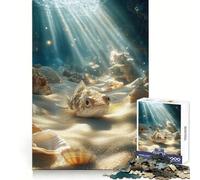 Underwater Flounder Fish And Shells 1000 Pieces Jigsaws Adults Puzzles Gifts Cognitive Skill Restful Activity Exact Cut Festive Gift (50x75cm)