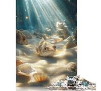 Underwater Flounder Fish And Shells Puzzle 500 Piece Adult Jigsaw Puzzle Puzzles for Adults & Teenager for Adults Puzzles 500pcs (52x38cm)