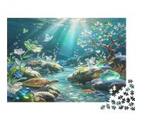 Underwater Forest 1000 Piece Jigsaw Puzzle Sun Rays Scenery Paper Jigsaw Puzzle for Adults Nature Focus Family Relaxing Home Decor 38x26cm/1000pcs