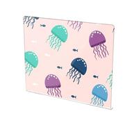 Underwater Jellyfish Fish Pink Pattern Acrylic Cutting Board with Counter Lip Non Slip Clear Vegetable Cutting Board for Countertop Large Size 16”×13”
