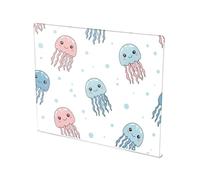 Underwater Jellyfish White Print Acrylic Cutting Board with Counter Lip Non Slip Clear Vegetable Cutting Board for Kitchen Counter Large Size 16”×13”