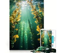 Underwater Kelp Forest Sunlight Jigsaw Puzzle1000 Pieces Mind Train Fun Clean Cut Sturdy Components Captivating Leisure for Cozy Indoors (38x26cm)