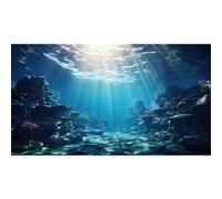 Underwater Landscape Photography Background Undersea World Coral Reefs Algae Backdrop Under The Sea Sunray Ocean Fish Seashell Seaweeds Theme Backdrop for Party Studio Portrait Photo 12x8ft