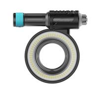 Underwater LED Ring Fill Light for Diving and Macro Photography, Rechargeable with Stepless Dimming up to 1500 Lumens, M52 Interface