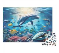 Underwater Life-Marine Wildlife Illustration Family Puzzles 1000 Pieces with High Definition Print Centenary Jigsaws for A Sustainable Hobby As Wall Art Puzzle 52x38cm/1000pcs