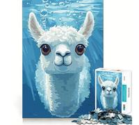 Underwater Llama Portrait Jigsaw for Teenagers1000 Pieces Mind Boost Game Firm Fit Secure Assembly Bonding Activity for Loved Ones (50x75cm)