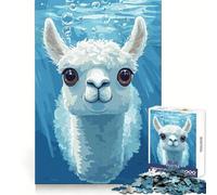 Underwater Llama Portrait Jigsaw Puzzles 1000 Pieces for Teenagers Smart Training Calm Leisure Flawless Cut Lovely Gift (38x26cm)