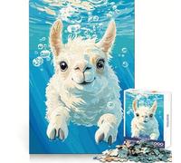 Underwater Llama Portrait Puzzles for Adults 1000 Piece Cognitive Boost Leisure Activity Nice Gift (50x75cm)