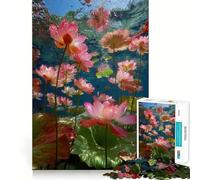 Underwater Lotus Garden 1000 Piece Teenager Puzzles Brain Boosting Play Tight Interlock No Gaps Relaxing Indoor Group Activity (38x52cm)