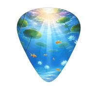 Underwater Lotus Garden Guitar Picks Gift Set - 12 Smooth Durable Plectrums For Acoustic, Electric & Bass Guitar, Perfect Present For Guitar Lovers & Musicians