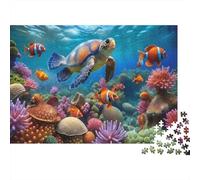 Underwater Marine Life 1000 Pc Thick Cardboard Tropical Coral Reef Puzzle for Beginner Puzzlers Decompression Relaxation 38x26cm/1000pcs