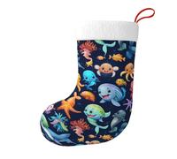 Underwater Marine Life Christmas Stocking, Candy Gift Bags, Hanging Stocking Ornament, Christmas Decorations