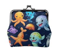 Underwater Marine Life Print Exquisite Versatile Kiss Lock Coin Purse Cute Small Zipper Wallet for Coins Cards
