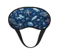 Underwater Marine Life Sleep Mask for Side Sleeper Soft Breathable Sleeping Eye Mask Blackout Silk Eye Sleep Shade Cover with Elastic Strap Night Blindfold for Women Men Travel Nap