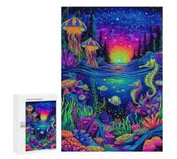 Underwater Neon Paradise Puzzle 1000 Teile Schwer Puzzle Spielzeug Lernspiel Impossible Herausforderungsspielzeug Für Erwachsene Kinder 300 PCS