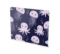 Underwater Ocean Animal Jellyfish Pattern Acrylic Cutting Board with Counter Lip Non Slip Clear Cooking Board for Protecting Countertops Large Size 16”×13”