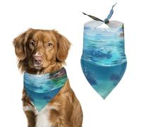Underwater Ocean Coral Fishes Dog Bandana Puppy Cat Scarfs Bibs Washable Triangle Kerchief Pet Gifts