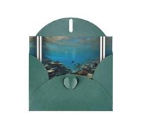 Underwater Ocean View print Double sided pearl thank-you card, party invitation card, fit for all occasions