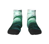 Underwater Ocean View Print Sporty Straight Tube Socks For Running Enthusiasts,Breathable And Fashionable, Ocean Green Wave Surf, One Size