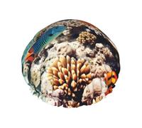 Underwater Ocean View print Stylish Shower Cap Reusable Shower Cap Women Large Shower Cap for Braids Long Hair