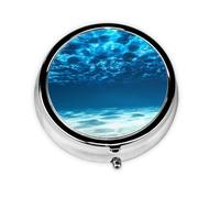 Underwater Ocean View This Small, Round Pill Box is a Portable Travel Medicine Organizer with Three compartments for Storing Daily medications.