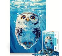 Underwater Owl Illustration Jigsaw for Adults 1000 Pieces Brain Memory Game Laser Cut for Flawless Fit Unique Gift for Stress Relief (38x52cm)