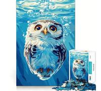 Underwater Owl Illustration Jigsaw Puzzle 1000 Pieces Cognitive Fun Play High Precision Die Cut Unique Gift for Stress Relief (38x26cm)