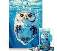 Underwater Owl Illustration Jigsaw Puzzle1000 Pieces Mind Train Fun Clean Cut Sturdy Components Captivating Leisure for Cozy Indoors (50x75cm)