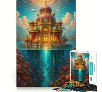 Underwater Palace Fantasy Landscape Jigsaw 1000 Pieces for Teenagers Mind Boost Fun Zero Gap Captivating Leisure for Cozy Indoors (38x52cm)