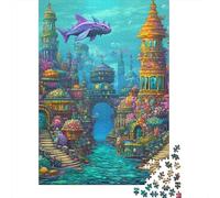 Underwater Palace Jigsaw Puzzles Puzzle for Adults Kids. 1000 Pieces Impossible Challenge Toy Educational Game Home Decoration for Adults& Kids Age 14 Years Up 1000pcs (75x50cm)