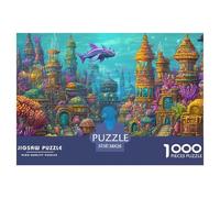 Underwater Palace1000Pieces JigsawPuzzlesbuilding ForAdults Colourful Brainteasing Age12+byth EducationalGame Uncover The Puzzle 38x26cm/1000pcs