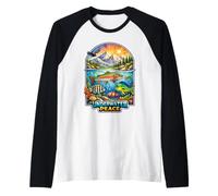 Underwater Peace Mountain Lake Ocean Scene Raglan Baseball Tee