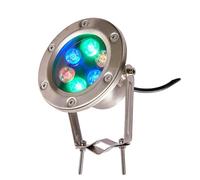 Underwater Pond Lights, 24V Clip-on Bracket Submersible LED Fountain Lamp, IP68 Waterproof RGB Rotation Spotlight, for Garden Courtyard Pool Lighting(Blue,9W)