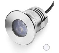 Underwater Pool Light, 3W, 12V-24V DC, IP68 Waterproof, Stainless Steel & Aluminum, for In-Ground Pools, Stairs, Ponds, Fountains & Boats (Cool White)
