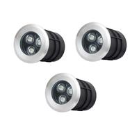 Underwater Recessed LED Landscape Lights, 12V/24V Miniature IP68 Waterproof Spotlights for Swimming Pools and Outdoor Stairs, 3-Pack